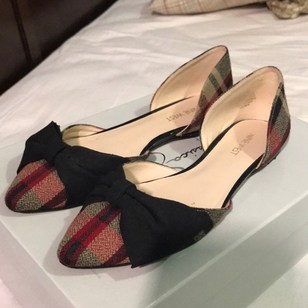 Burberry pattern bow flats